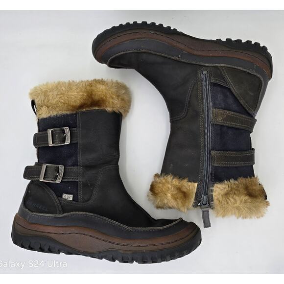 Merrell Decora Chant Waterproof Winter Snow Boots Gray Insulated 200 G Women's 9 - Picture 2 of 10